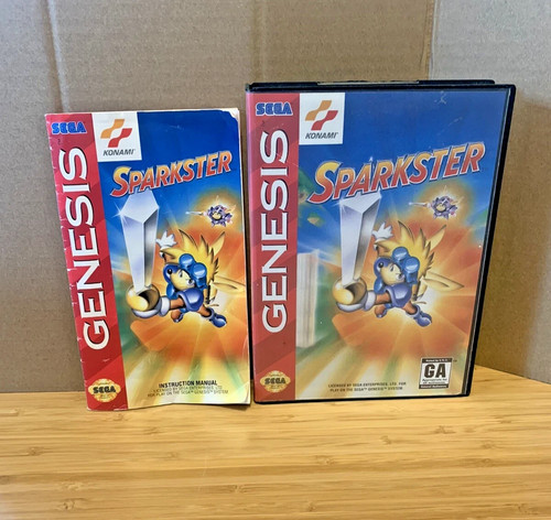 Sparkster Sega Genesis Complete Manual Game and Case (CIB) Pre-owned RARE