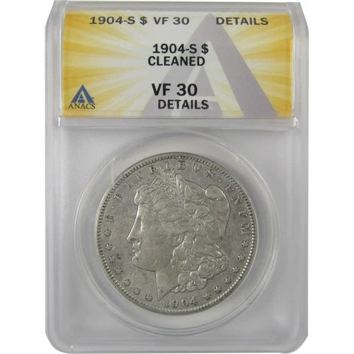1904 S Morgan Dollar VF 30 Details ANACS Silver $1 Coin SKU:I21145