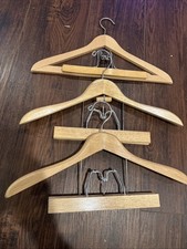 Lot of 3 Suit Hangers with Metal Clamps