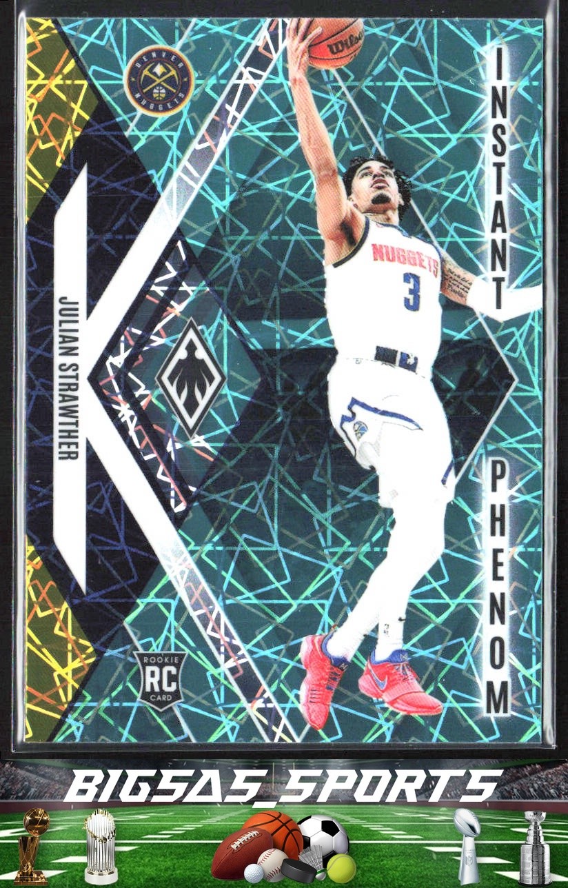 Julian Strawther 2023-24 Panini Phoenix Instant Phenom Phoenix Teal Lazer #6