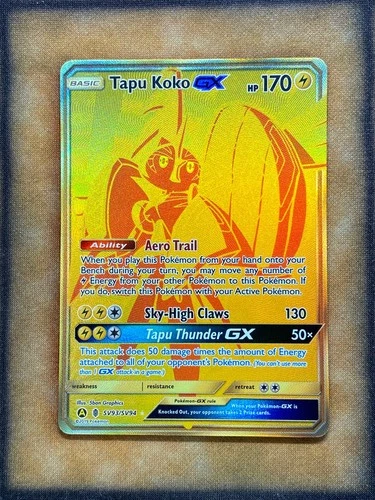 Pokemon Tapu Koko GX SV93/SV94 Hidden Fates Shiny Vault Shiny Holo Rare NM