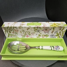 Portmeirion Botanic Garden Ceramic Handle Slotted Serving Spoon With Box