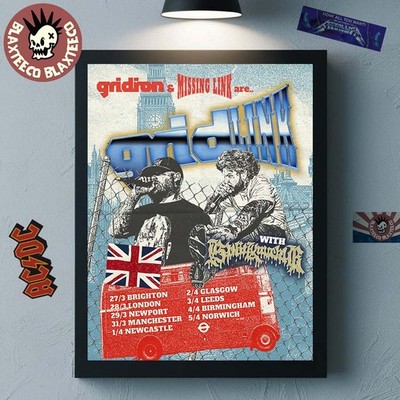 Gridiron X Missing Link Gridlink UK 2026 Tour Schedule Dates Poster Unframed