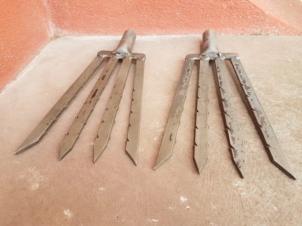 Lot foene fouene à anguille ancienne pêche à pied harpon trident chasse ancien - Photo 2/4