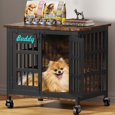 Heavy Duty Dog Kennel Indoor with Name Tag, 27" Dog Crate Furniture