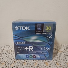 TDK DVD R 16x 4.7 GB 30 PACK DVD Recordable Sealed NEW