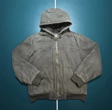 Vintage GH Bass & Co Workwear Jacket Men’s Large Canvas Sherpa Lined Faded Green