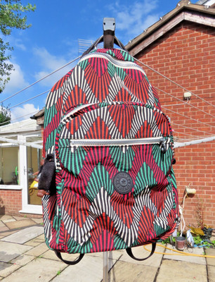 KIPLING Tasche Mehrfarbig Chevron Muster TROPICAL PALM Rucksack