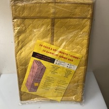 Vintage Sealed Closet Hanging Jumbo Garment Bag Bold Yellow 60s 70s Decor