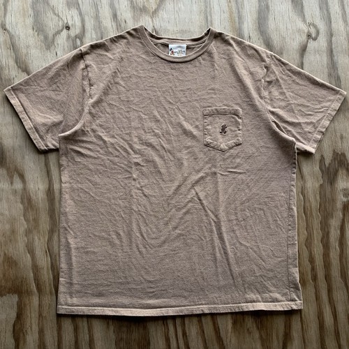 Vintage 90s Y2K Walt Disney World Embroidered Brown Mickey Pocket T-Shirt Sz XL