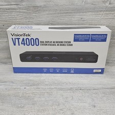 VisionTek VT4000 DisplayLink 4K Docking Station USB-C HDMI DP USB 3.0 Ethernet