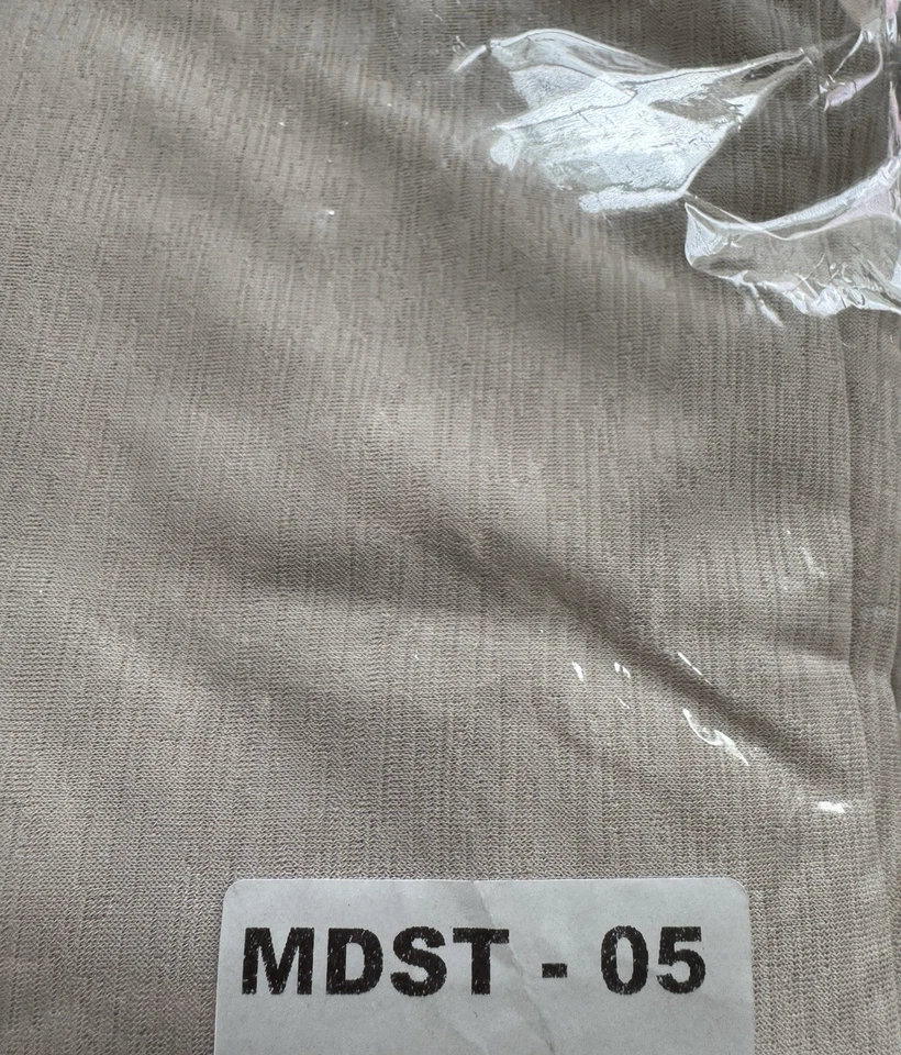 Indian Sari Beige Embellished Beaded Fabric Light Knit NEW - Image 3 of 3