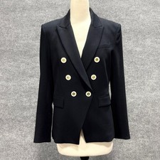 Veronica Beard Blazer Womens 8 Blue Crepe Dickey Jacket Double Breasted Career