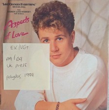 Aspects Of Love Vinyl Record 7" EX/VG+ UKRUR3 1989