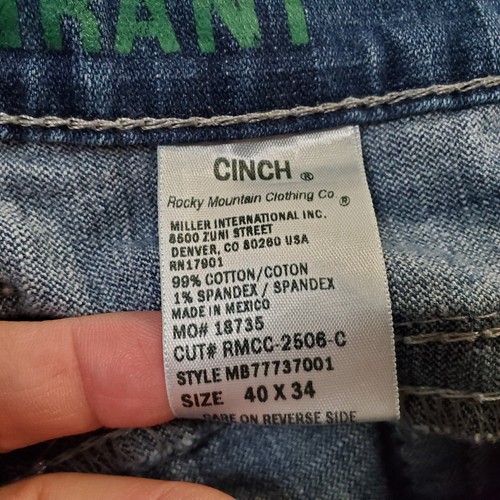 Cinch Grant Jeans Herren 40x34 Blau Boot Cut Relaxed Fit Faded Dark Wash Denim - Bild 13 von 13