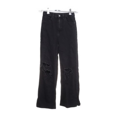 H&M, Jeans, Größe: 152, Schwarz, Baumwolle/Elasthan, Einfarbig, Denim #OSn