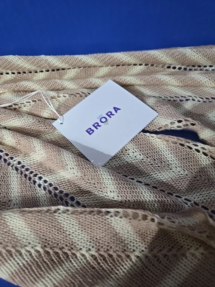 Bufanda Brora Mezcla Cachemira Escocia en Marrón Claro Tostado - Nueva Con Etiquetas 58" Largo Foto 2 de 4