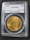🌟 1904-P $20 Gold Liberty Head Double Eagle Coin UNC PCGS MS63
