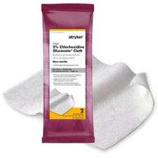 Chg Skin Cleaning Wipes Non Sterile Prep Pad 2 Pack Cloth Wipes 7.5 X 7.5