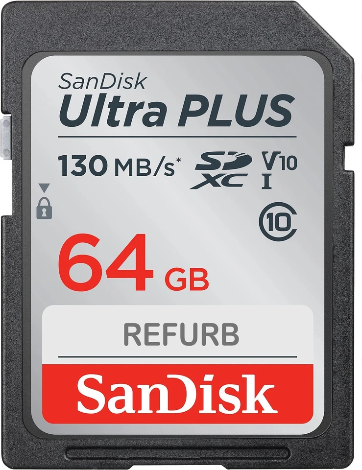 LOTE 10x Tarjeta de Memoria SanDisk SD 64GB Ultra PLUS SDXC UHS-1 130MB/s 64 GB 10x Foto 2 de 4