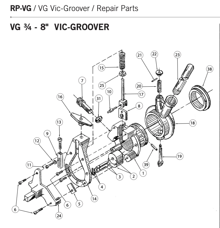 Victaulic Groover 6" Cover Repair Parts Replacements  08711 R0140240VG - Image 2 of 4