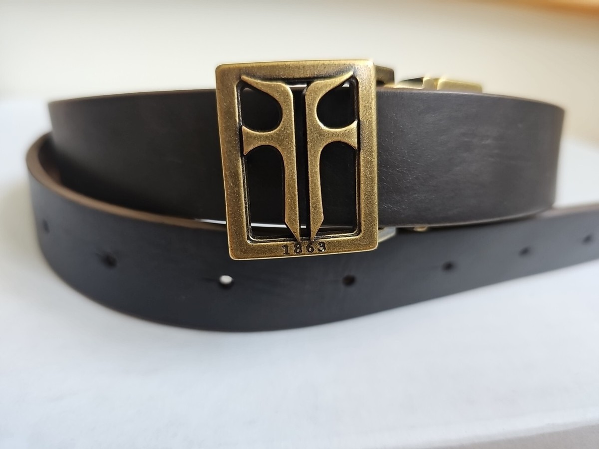 FRYE Metal LOGO Buckle Brown Leather Reversible Belt Women’s DC859C Small FRYE Metal LOGO Buckle Brown Leather Reversible Belt Women main image 2