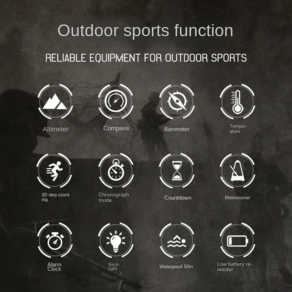 Reloj Brújula Barómetro Deportivo Digital Militar Inteligente North Edge Apache 46 Para Hombre Foto 3 de 4