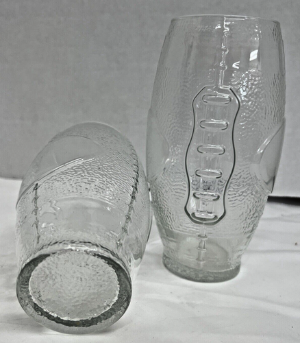 VTG. Mint Cond. Clear Football Shaped Beer Drinking Glasses Lot of 2 NFL Sports - Picture 3 of 6