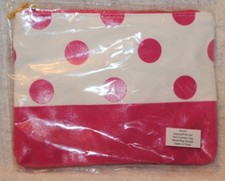 Mixed Bag Designs Natural Pink White Polka Dot Cosmetic Make Up Bag Case