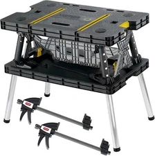Keter Folding Work Table, Portable Workbench w/ 12" Clamps ,New entry