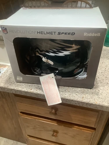 Philadelphia Eagles replica helmet signed by Lane Johnson