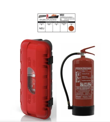 MBS-FIRE Feuerlöscher Box Schutzkasten inkl. 6kg Feuerlöscher ABC Pulver LKW/KFZ ADR