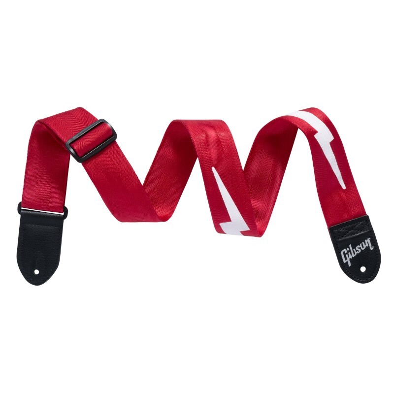 Нейлоновый ремень безопасности GIBSON The Lightning Bolt RD Gitarrengurt mit Blitz rot 4590₽