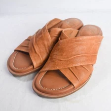 Sofft J Jill Women 6 Fallon Crisscross Low Block Heel Sandals Slides Slip On Tan