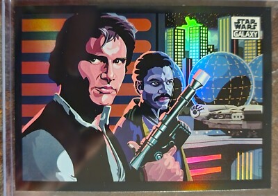 2022 Topps Chrome Star Wars Galaxy Refractor Han Solo Lando Calrissian #79 0a21