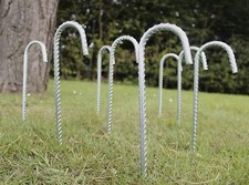 8pc Giant Ground Stakes Galvanised Outdoor Hooked Tent Peg Gazebos Heavy Duty