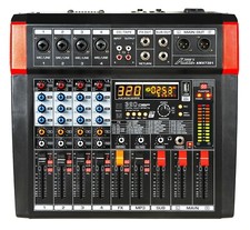 Audio2000'S AMX7381 4-Channel Powered Audio Mixer with 320 DSP Sound Effects-MR