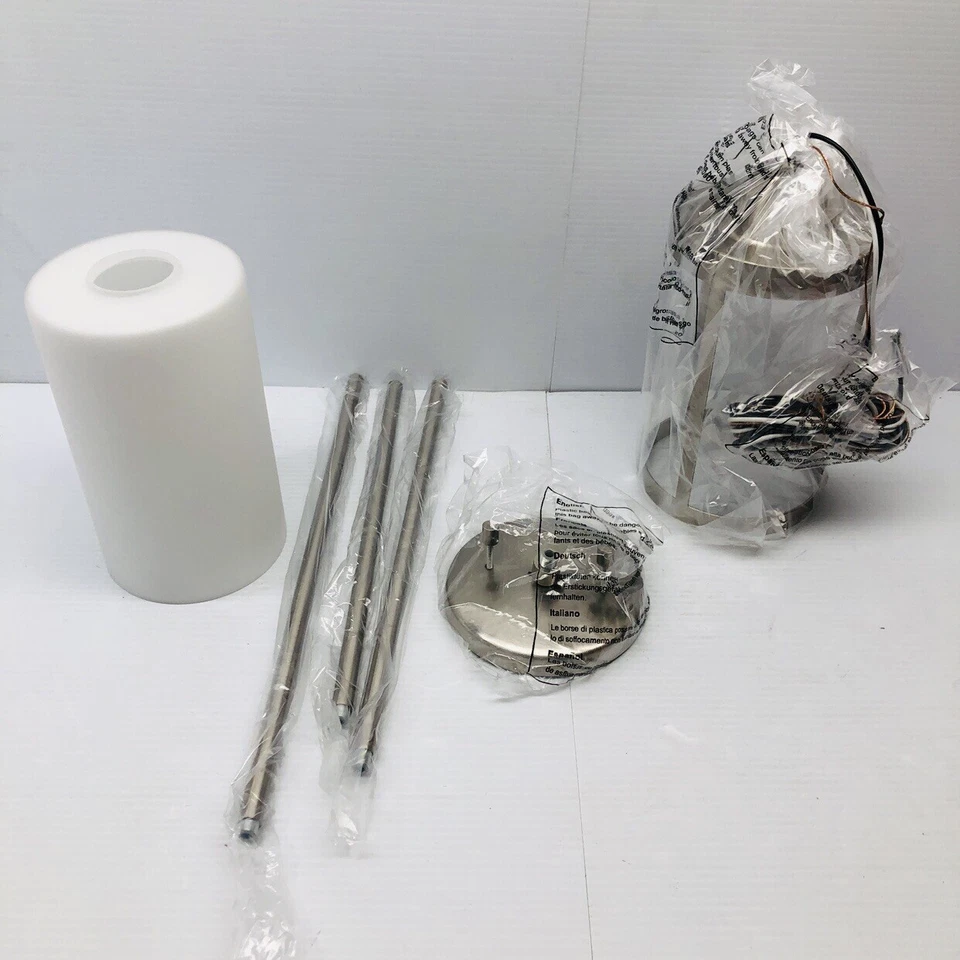 ILUMINACIÓN DVI DVP1121SN-OP ACTUALIZACIÓN NÍQUEL SATINADO CON VIDRIO MEDIO ÓPALO   Foto 2 de 4