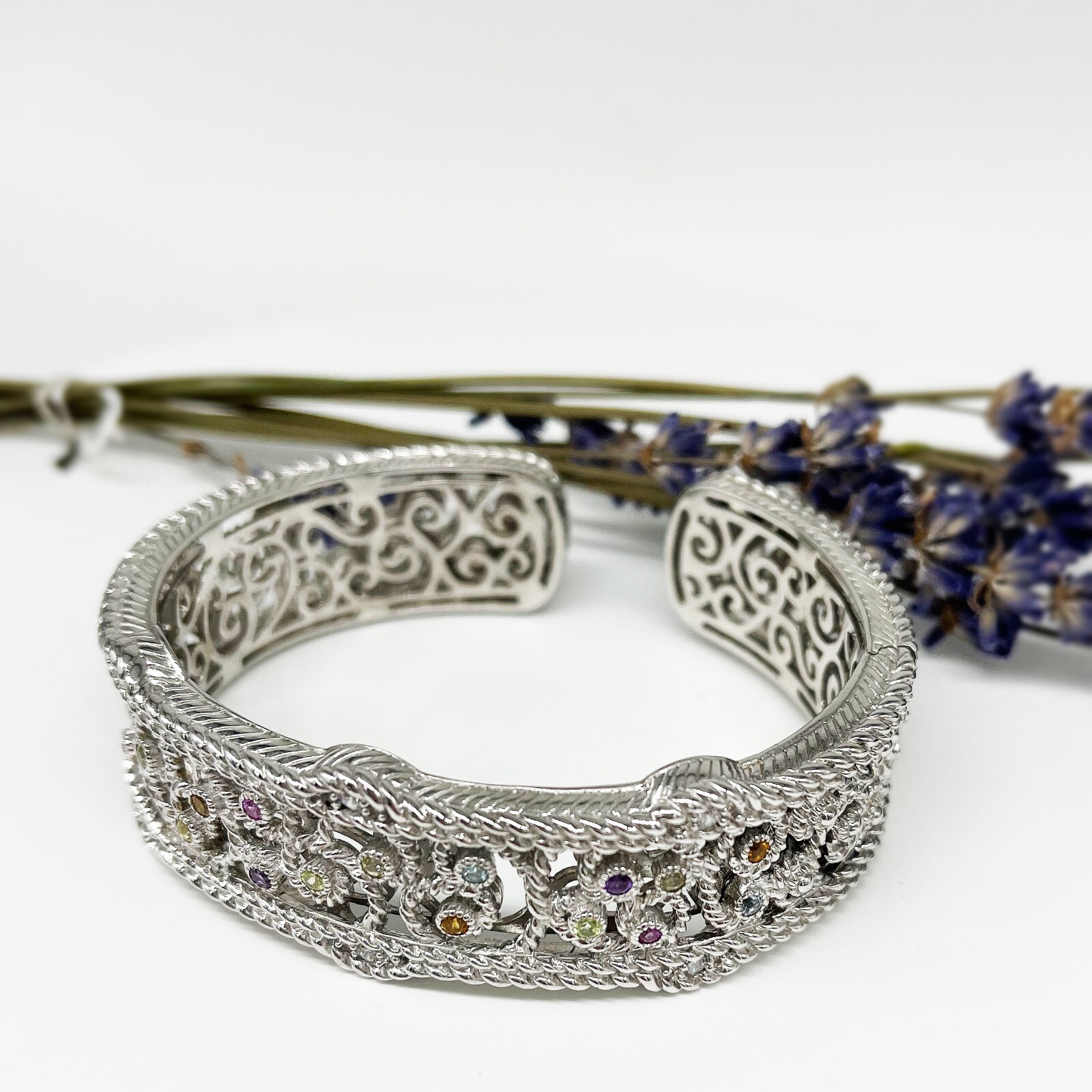 Judith Ripka Multi-Gemstone Bangle - image 2