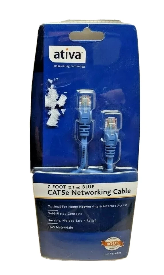 Cable Ethernet de red CAT5e de 7 pies RJ45 macho/macho NUEVO. Foto 2 de 4