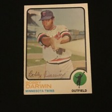 Autographed 1973 Topps Bobby Darwin. TOUGH.     #L-1