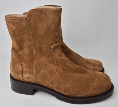 Stuart Weitzman Doe Brown Women's 5050 Bold Suede Zip Booties Size 9.5 B