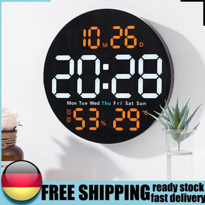 10 Inch Electronic LED Clock Dual Alarms Wireless Smart Thermometer Hygrometer