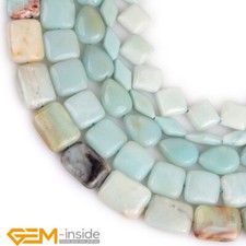 Amazonite Natural Gemstone Square Flat Spacer Loose Beads Jewellery Making 15"AU