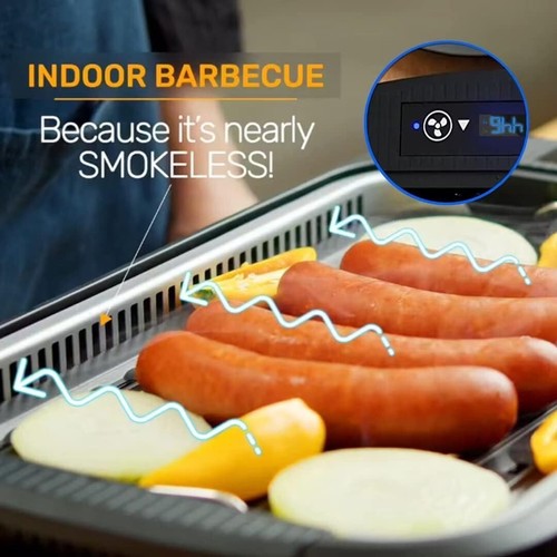 Smokeless Indoor Grill, CUSIMAX Electric Grill with LED Display-AU - Picture 7 of 9