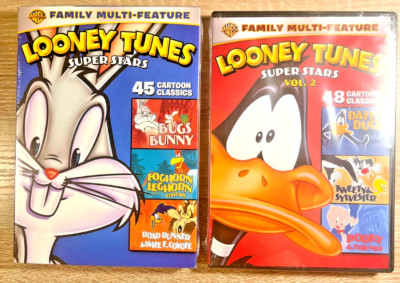 Looney Tunes Super Stars 1 2 Bugs Bunny Daffy Duck Porky Tweety DVD Cartoon Lot