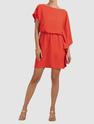 $259 Trina Trina Women's Red Maison Cascading Mini Dress Size XS