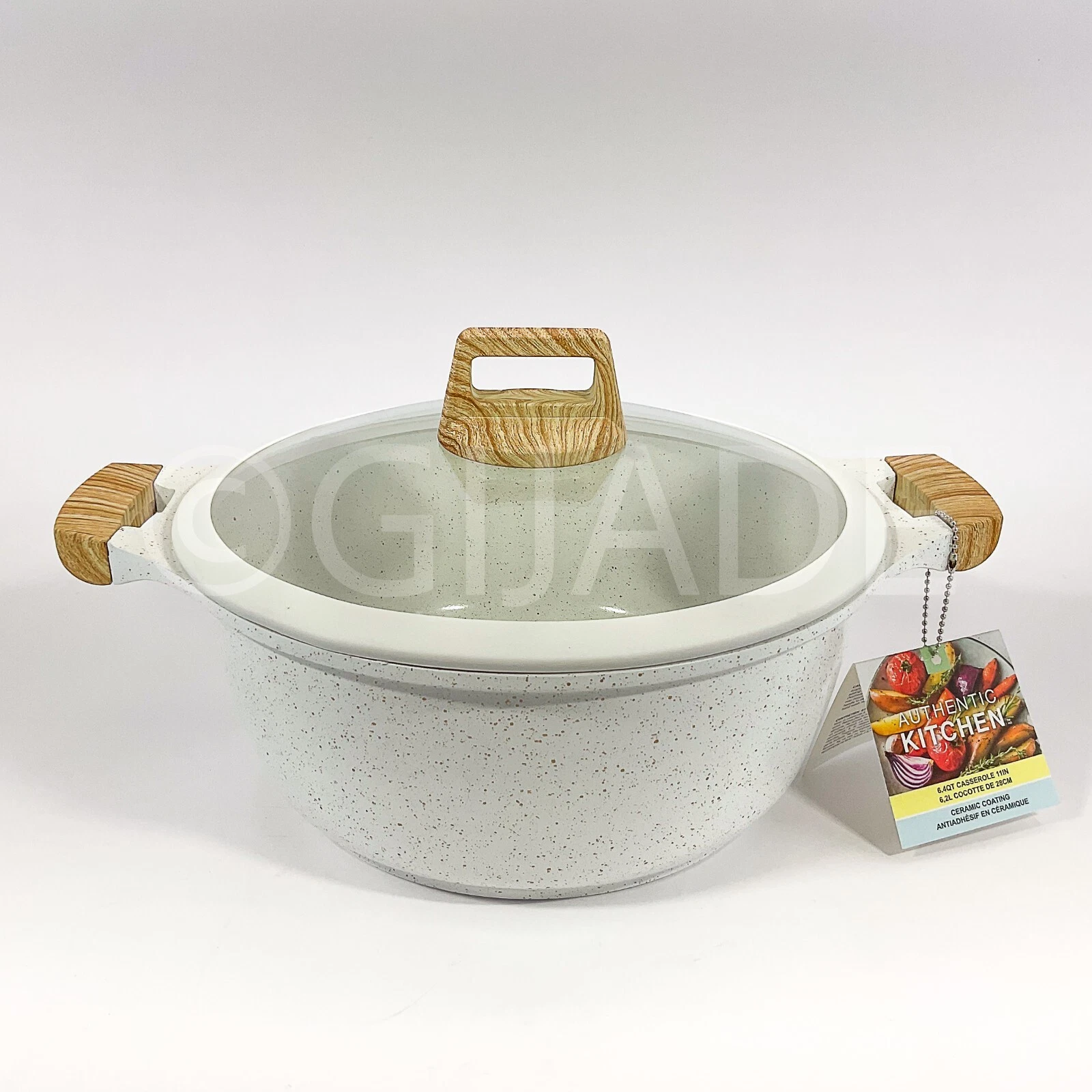 Authentic kitchen Ceramic Coating Non-Stick 11 inches 6.4-qt Casserole White New
Opens in a new wind