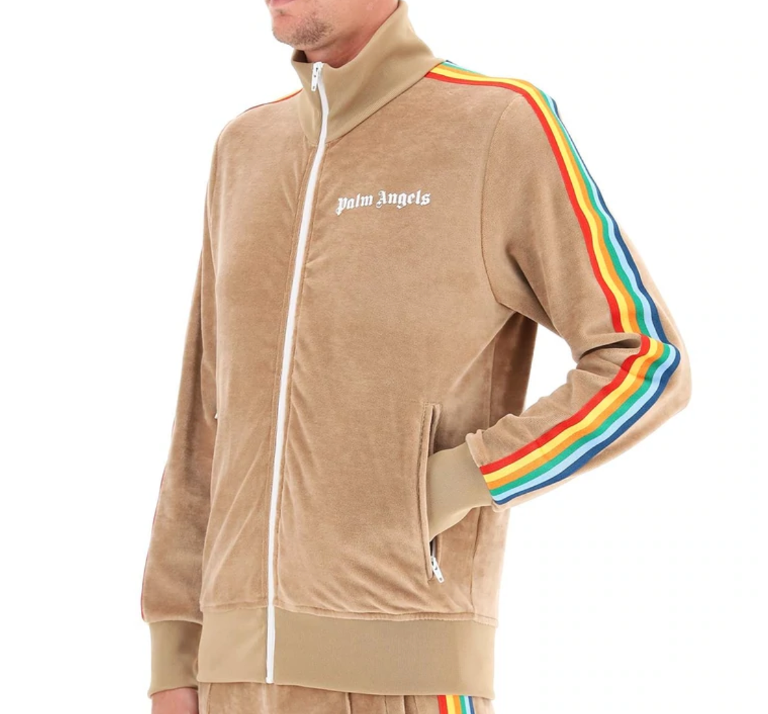 Palm Angels Rainbow Stripe Chenille Track Jacket Medium