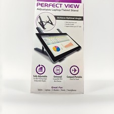 Perfect View Adjustable Laptop and Tablet Stand - Folds  Expands for travel NEW